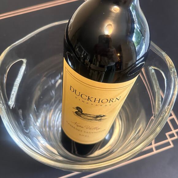 Krosno Poland Toscany Hand Blown vth Glass 8" Tall Ice Bucket Handles EUC - Picture 9 of 16